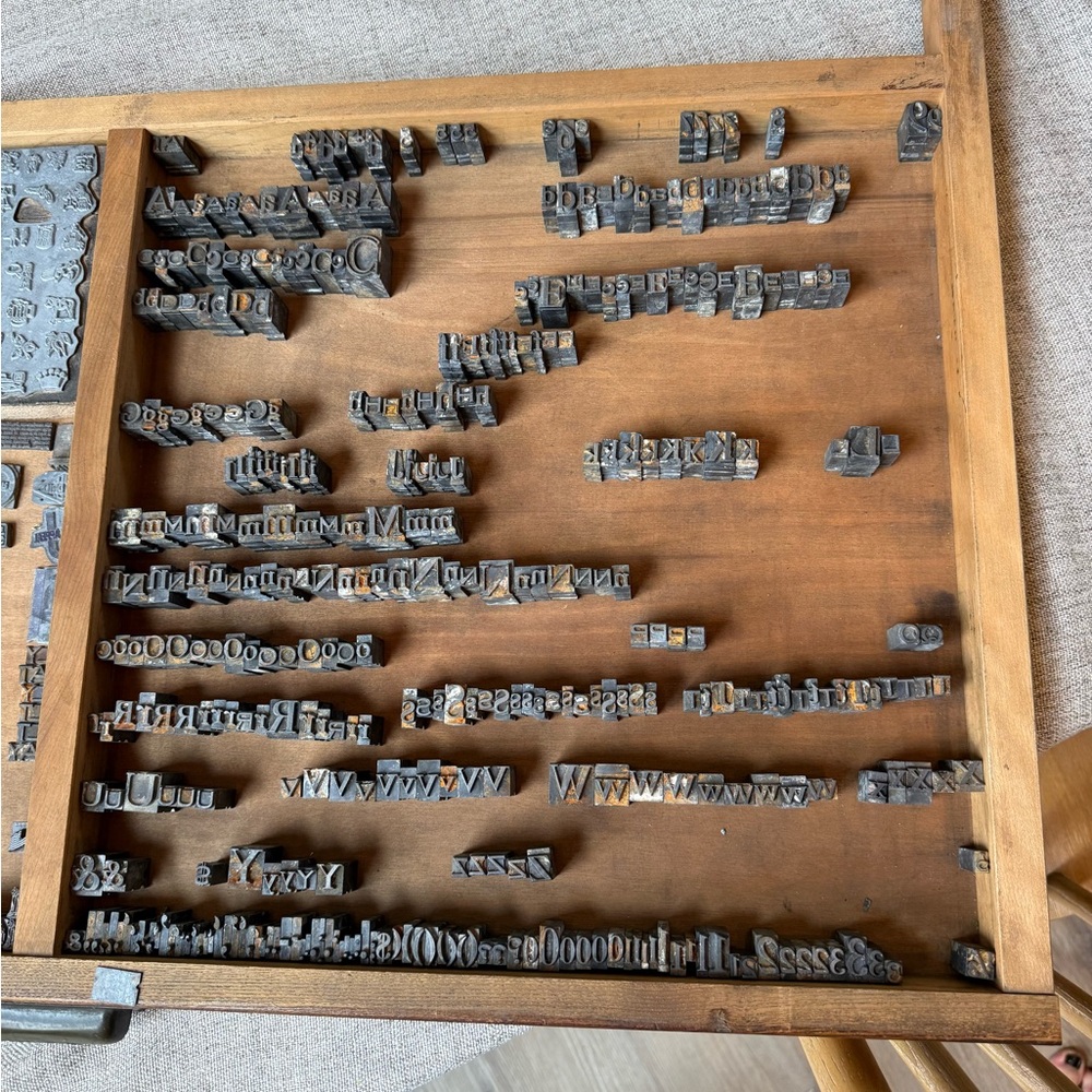 Vintage Wooden Letterpress letters with Metal Type